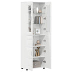 Highboard FLORIN Hochglanz Weiß 60 x 35 x 182 cm Holzwerkstoff