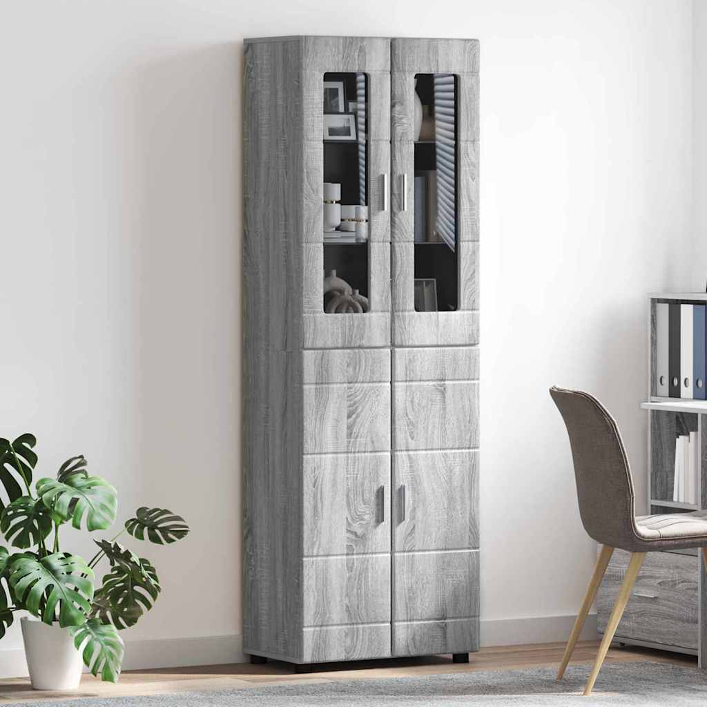 Highboard FLORIN Graues Sonoma 60 x 35 x 182 cm Holzwerkstoff