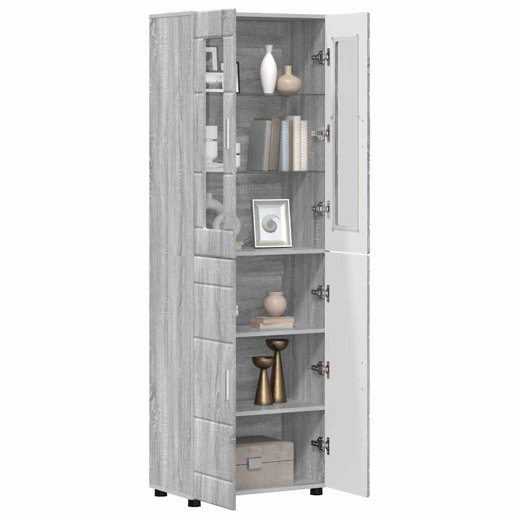 Highboard FLORIN Graues Sonoma 60 x 35 x 182 cm Holzwerkstoff
