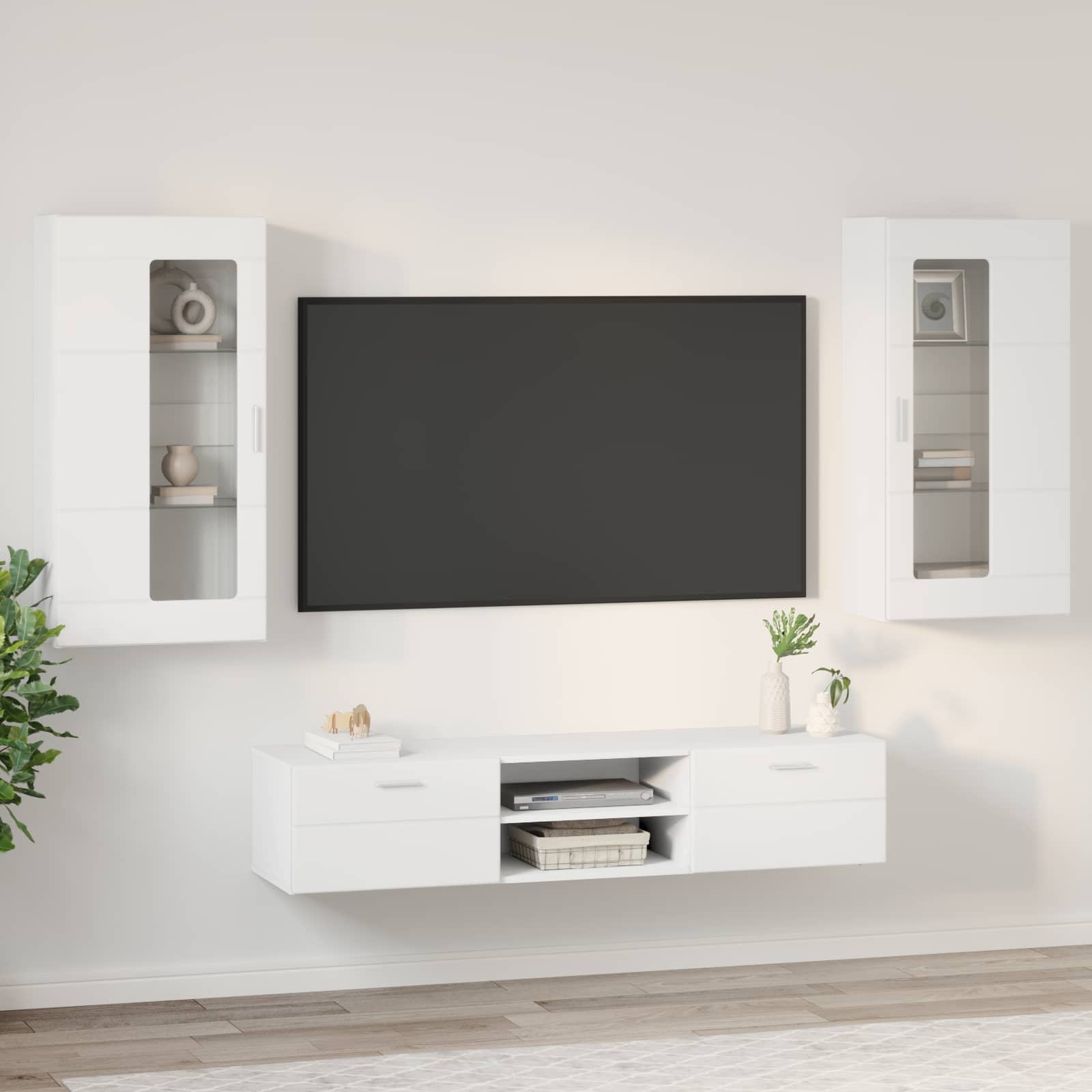 TV-Schrankset mit Schubladen FLORIN 3 pcs Weiß Holzwerkstoff