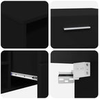 TV-Schrankset mit Schubladen FLORIN 3 pcs Schwarz Holzwerkstoff
