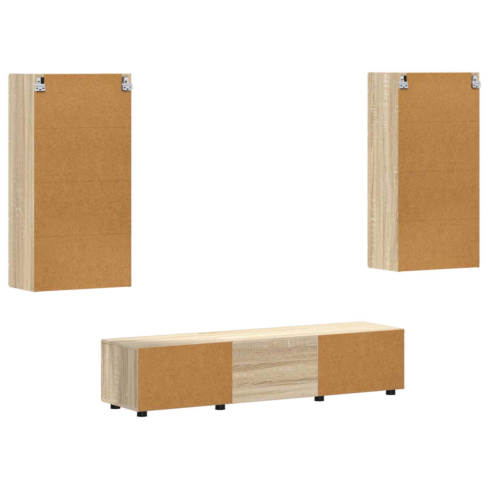 TV-Schrankset mit Regal FLORIN 3 pcs Sonoma-Eiche Holzwerkstoff
