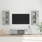 TV-Schrankset mit Regal FLORIN 3 pcs Beton Grau Holzwerkstoff