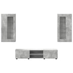 TV-Schrankset mit Regal FLORIN 3 pcs Beton Grau Holzwerkstoff