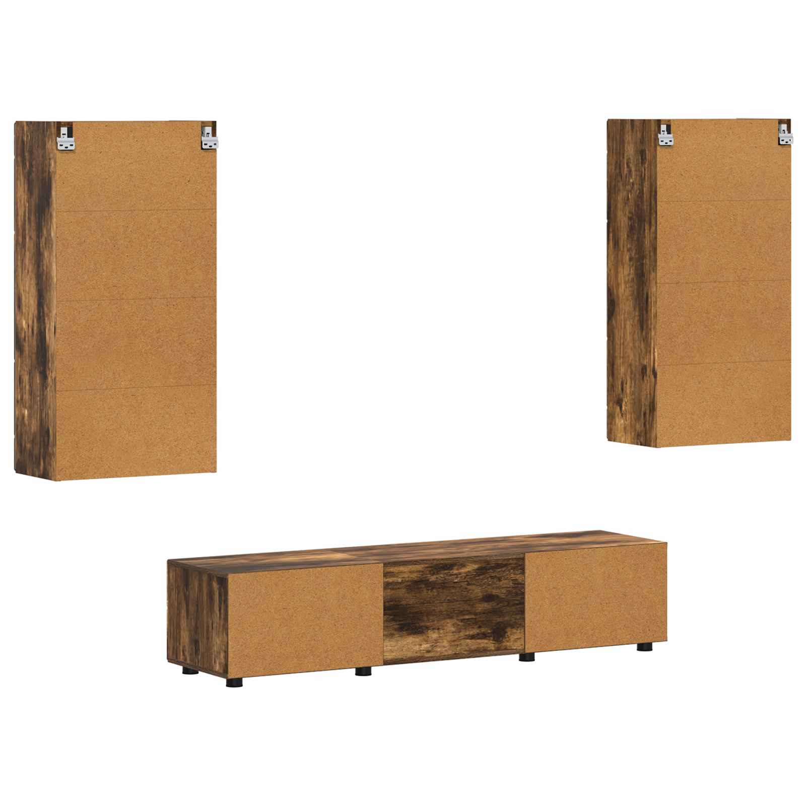 TV-Schrankset FLORIN 3 pcs Geräucherte Eiche Holzwerkstoff