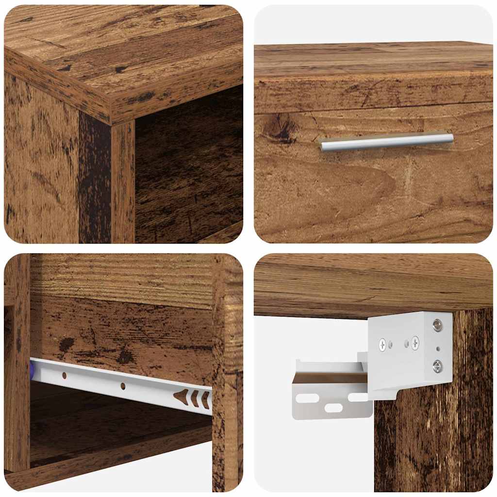 TV-Schrankset mit Schubladen FLORIN 3 pcs Altholz Holzwerkstoff