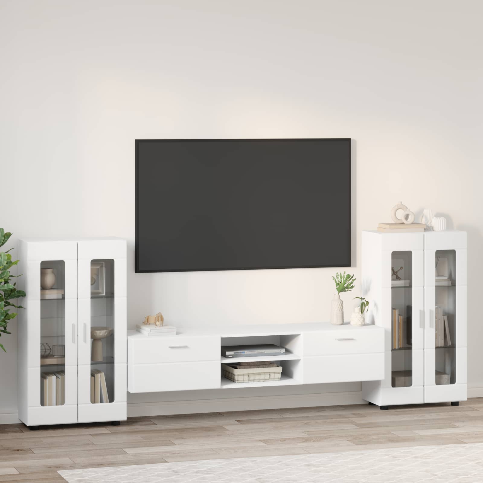 TV-Schrankset mit Schubladen FLORIN 3 pcs Weiß Holzwerkstoff