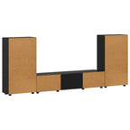 TV-Schrankset mit Schubladen FLORIN 3 pcs Schwarz Holzwerkstoff