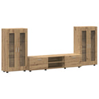 TV-Schrankset mit Tür FLORIN 3 pcs Artisan-Eiche Holzwerkstoff