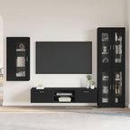 TV-Schrankset mit Schubladen FLORIN 3 pcs Schwarz Holzwerkstoff