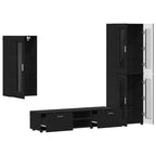 TV-Schrankset mit Schubladen FLORIN 3 pcs Schwarz Holzwerkstoff