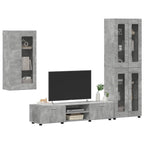 TV-Schrankset mit Regal FLORIN 3 pcs Beton Grau Holzwerkstoff