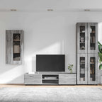 TV-Schrankset mit Tür FLORIN 3 pcs Graues Sonoma Holzwerkstoff
