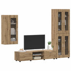 TV-Schrankset mit Tür FLORIN 3 pcs Artisan-Eiche Holzwerkstoff