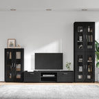 TV-Schrankset mit Schubladen FLORIN 3 pcs Schwarz Holzwerkstoff