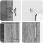 TV-Schrankset mit Tür FLORIN 3 pcs Graues Sonoma Holzwerkstoff