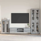 TV-Schrankset mit Tür FLORIN 3 pcs Graues Sonoma Holzwerkstoff
