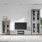 TV-Schrankset mit Tür FLORIN 3 pcs Graues Sonoma Holzwerkstoff