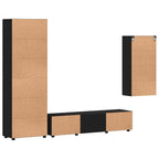 TV-Schrankset mit Schubladen FLORIN 3 pcs Schwarz Holzwerkstoff