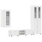 TV-Schrankset mit Tür FLORIN 3 pcs Hochglanz Weiß Holzwerkstoff