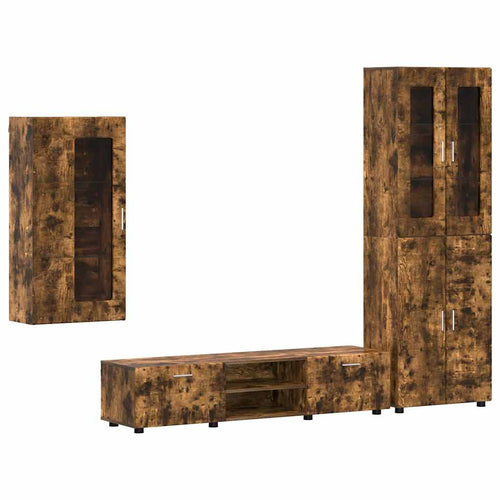TV-Schrankset FLORIN 3 pcs Geräucherte Eiche Holzwerkstoff