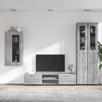 TV-Schrankset mit Tür FLORIN 3 pcs Graues Sonoma Holzwerkstoff