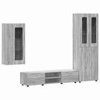 TV-Schrankset mit Tür FLORIN 3 pcs Graues Sonoma Holzwerkstoff