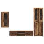 TV-Schrankset mit Schubladen FLORIN 3 pcs Altholz Holzwerkstoff