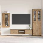 TV-Schrankset mit Tür FLORIN 3 pcs Artisan-Eiche Holzwerkstoff