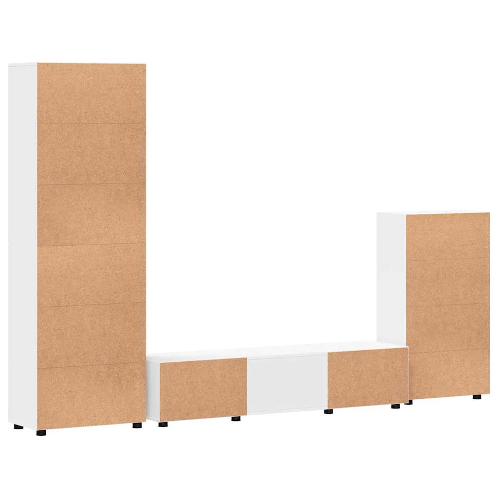 TV-Schrankset mit Schubladen FLORIN 3 pcs Weiß Holzwerkstoff