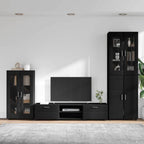 TV-Schrankset mit Schubladen FLORIN 3 pcs Schwarz Holzwerkstoff
