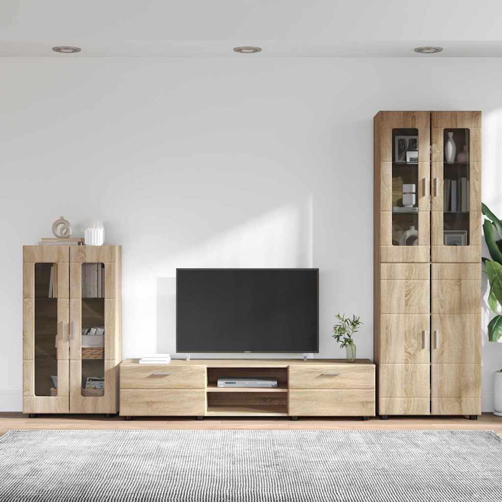 TV-Schrankset mit Regal FLORIN 3 pcs Sonoma-Eiche Holzwerkstoff