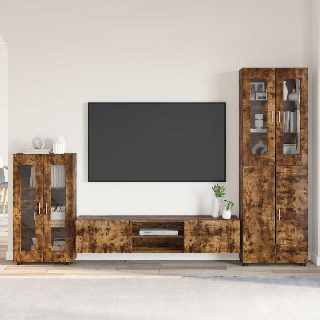 TV-Schrankset FLORIN 3 pcs Geräucherte Eiche Holzwerkstoff