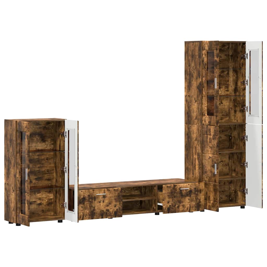 TV-Schrankset FLORIN 3 pcs Geräucherte Eiche Holzwerkstoff