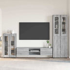 TV-Schrankset mit Tür FLORIN 3 pcs Graues Sonoma Holzwerkstoff