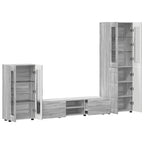 TV-Schrankset mit Tür FLORIN 3 pcs Graues Sonoma Holzwerkstoff
