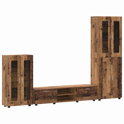 TV-Schrankset mit Schubladen FLORIN 3 pcs Altholz Holzwerkstoff