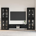 TV-Schrankset mit Schubladen FLORIN 3 pcs Schwarz Holzwerkstoff