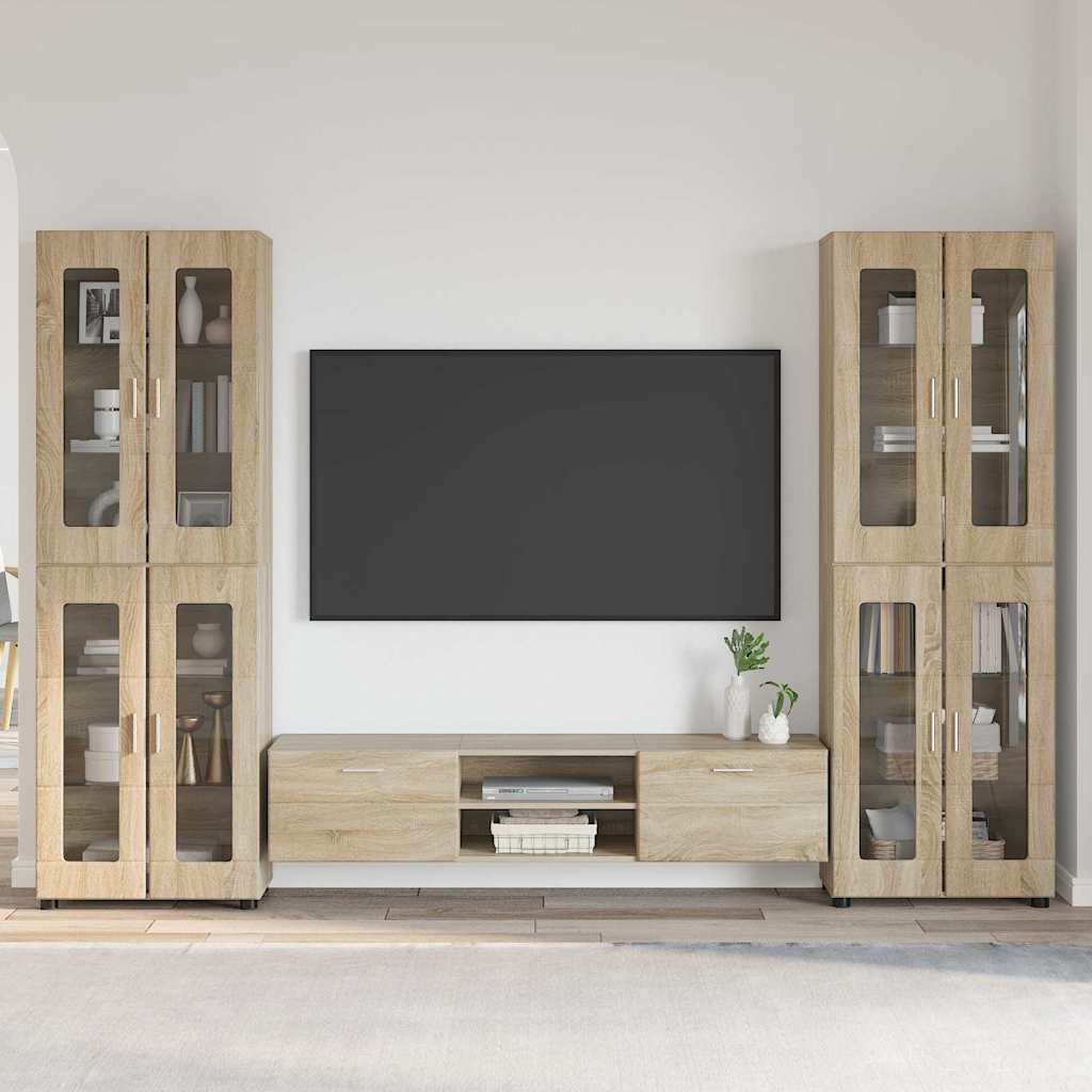 TV-Schrankset mit Regal FLORIN 3 pcs Sonoma-Eiche Holzwerkstoff