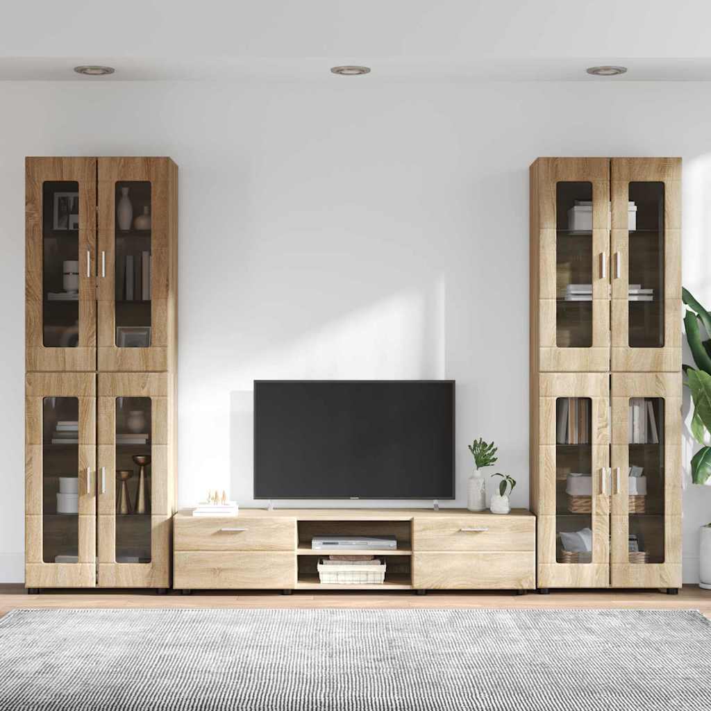 TV-Schrankset mit Regal FLORIN 3 pcs Sonoma-Eiche Holzwerkstoff