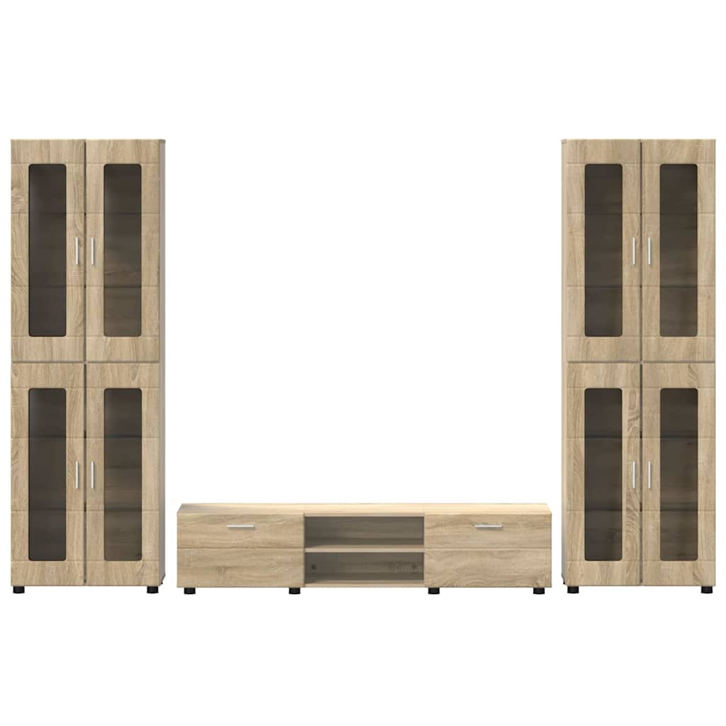 TV-Schrankset mit Regal FLORIN 3 pcs Sonoma-Eiche Holzwerkstoff
