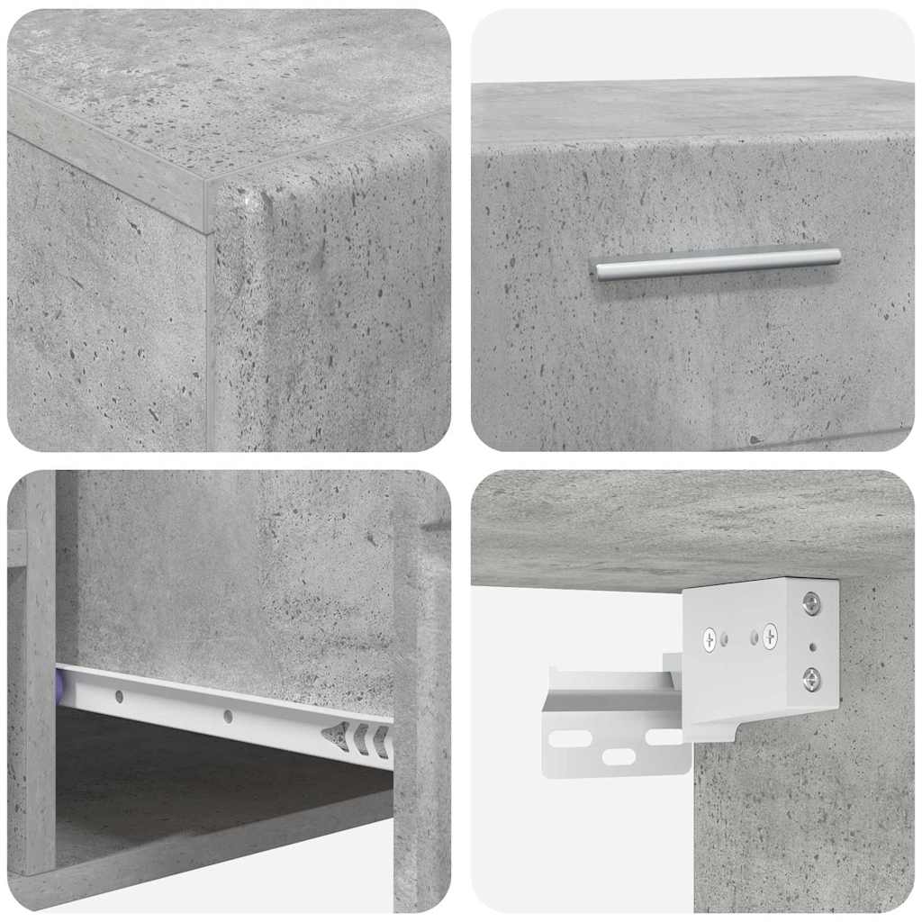 TV-Schrankset mit Regal FLORIN 3 pcs Beton Grau Holzwerkstoff