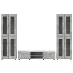 TV-Schrankset mit Regal FLORIN 3 pcs Beton Grau Holzwerkstoff
