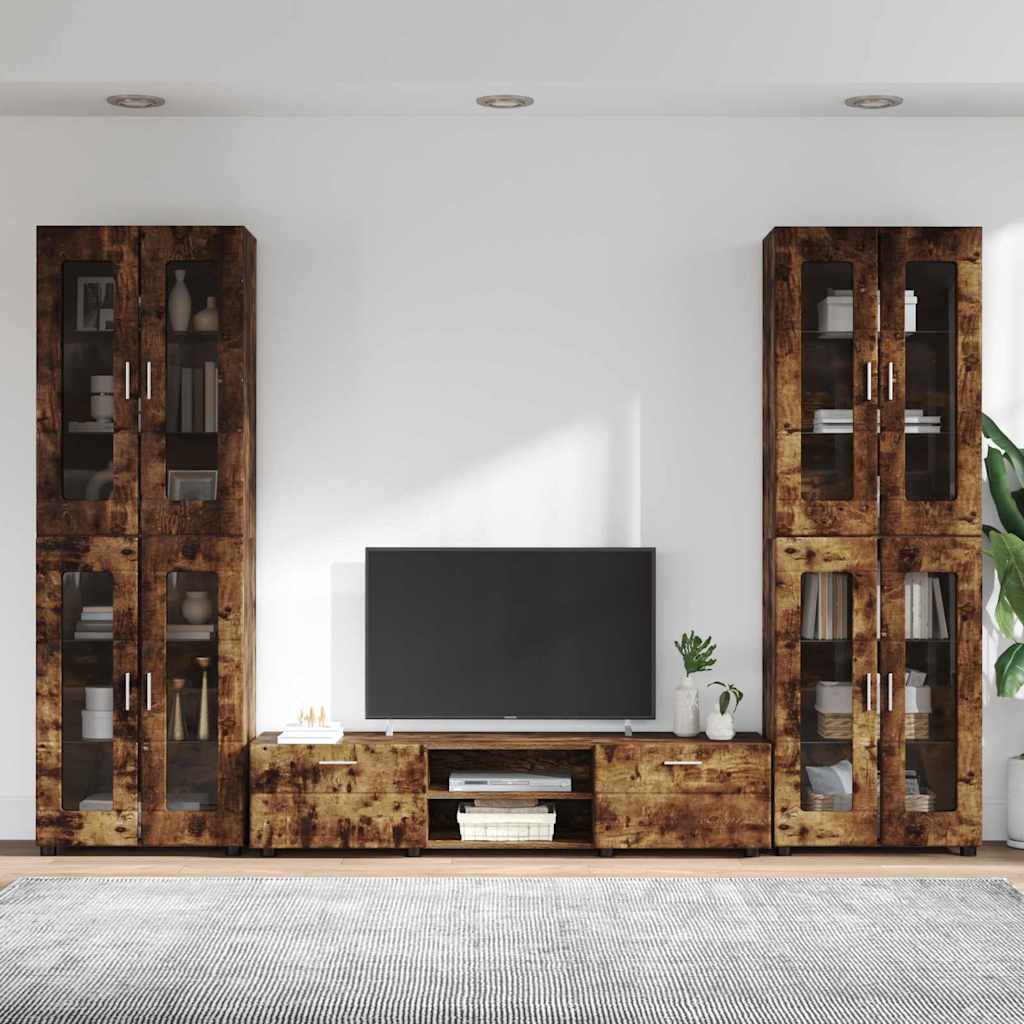 TV-Schrankset FLORIN 3 pcs Geräucherte Eiche Holzwerkstoff