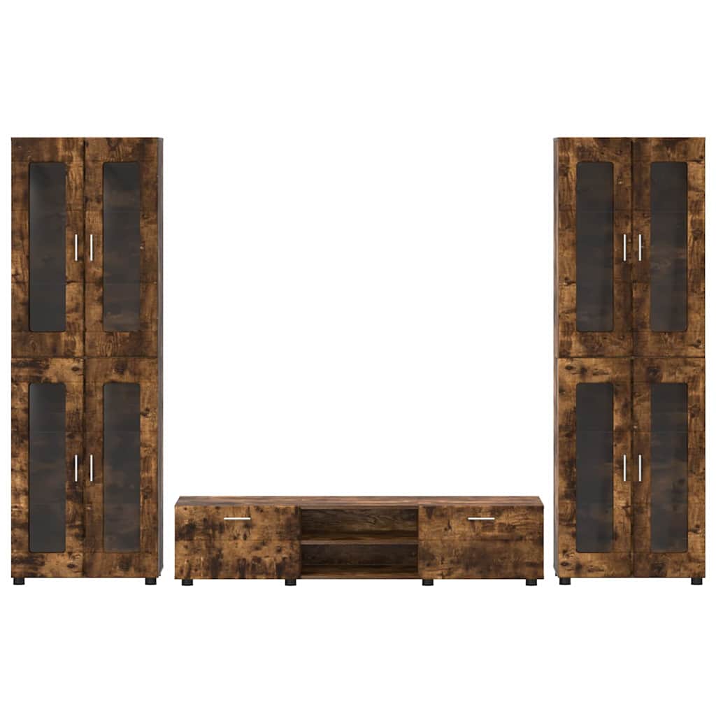 TV-Schrankset FLORIN 3 pcs Geräucherte Eiche Holzwerkstoff