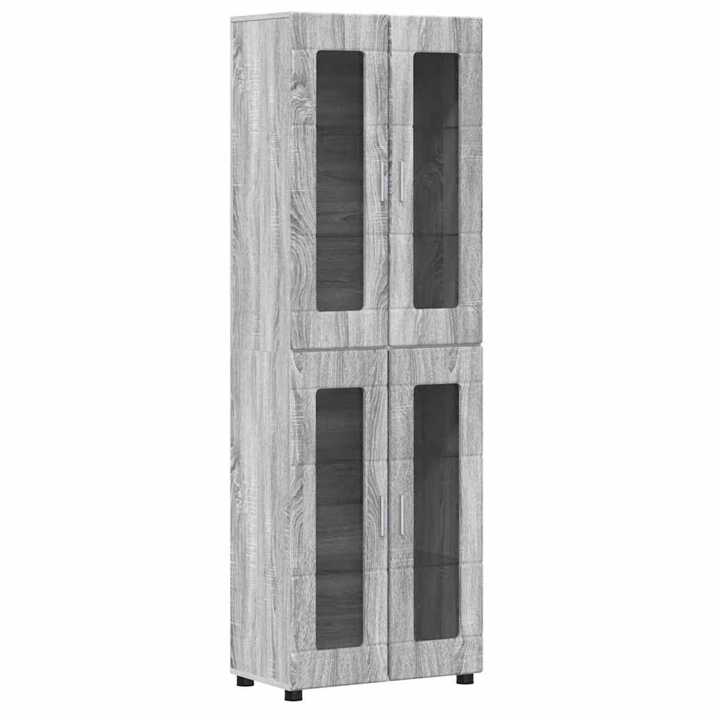 TV-Schrankset mit Tür FLORIN 3 pcs Graues Sonoma Holzwerkstoff
