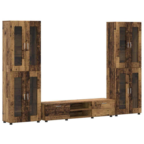 TV-Schrankset mit Schubladen FLORIN 3 pcs Altholz Holzwerkstoff