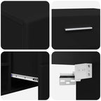TV-Schrankset mit Schubladen FLORIN 3 pcs Schwarz Holzwerkstoff