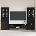 TV-Schrankset mit Schubladen FLORIN 3 pcs Schwarz Holzwerkstoff