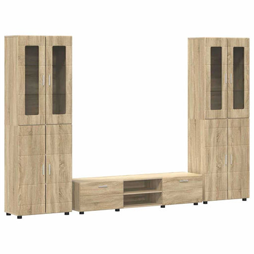 TV-Schrankset mit Regal FLORIN 3 pcs Sonoma-Eiche Holzwerkstoff
